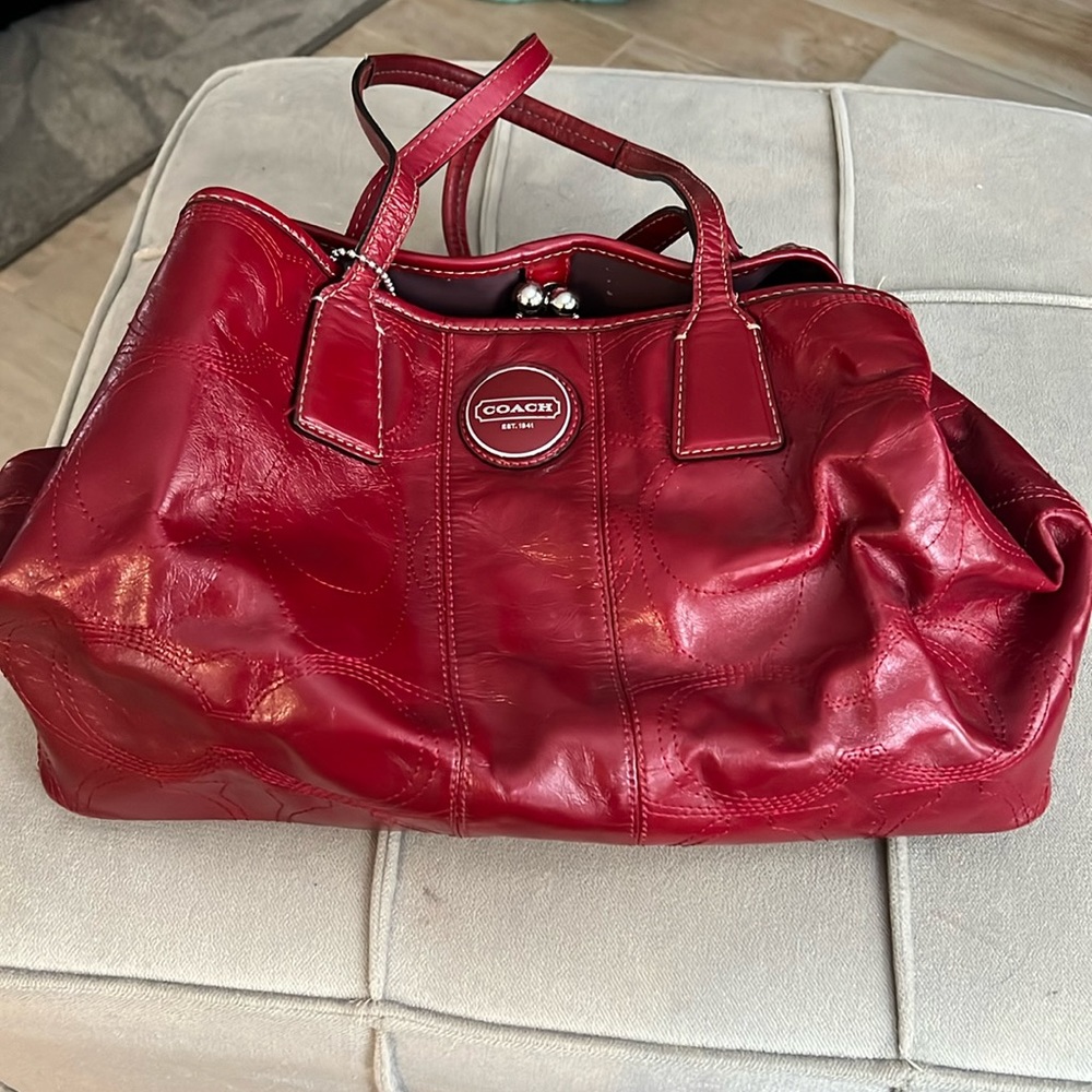 Red coach bag